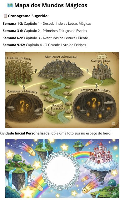 Mapa dos Mundos Mágicos com cronograma de 12 semanas