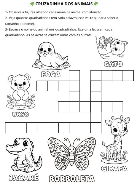 Cruzadinha dos animais
